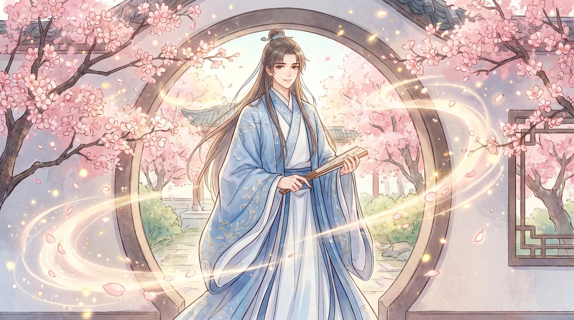 国产自拍动漫-古风少年游园记